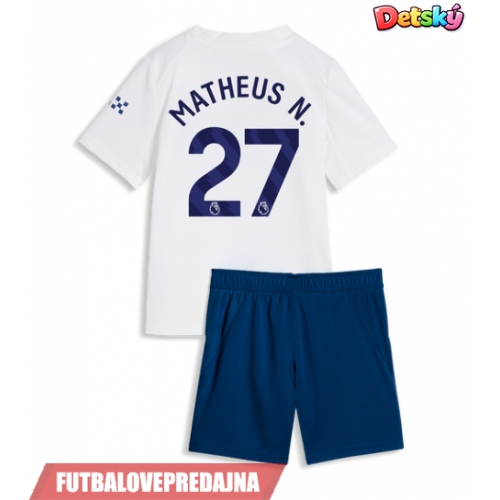 Lacne Dětský Futbalové dres Manchester City Matheus Nunes #27 2026-27 Krátky Rukáv - Tretina (+ trenírky)